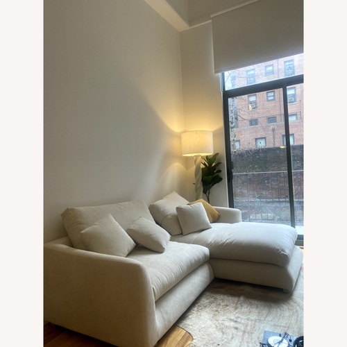 Used Valyou Furniture Feathers Natural Fabric 2 Piece Sectional for sale on AptDeco