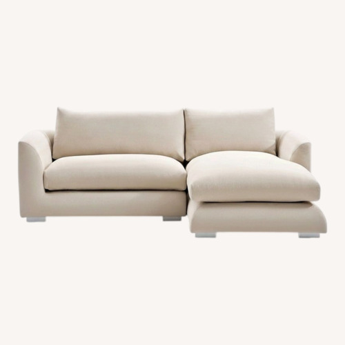 Used Valyou Furniture Feathers Natural Fabric 2 Piece Sectional for sale on AptDeco
