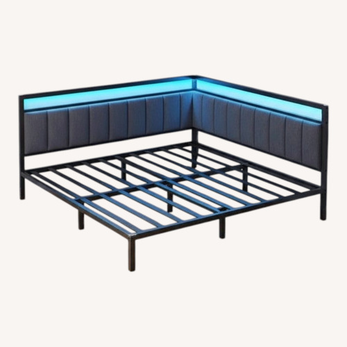 Used Black Metal Queen Bed Frame for sale on AptDeco
