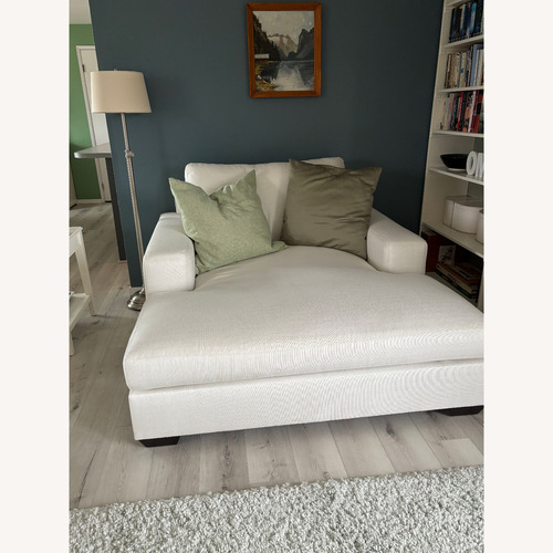 Used Pottery Barn White Fabric Chaise Lounge for sale on AptDeco