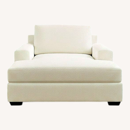 Used Pottery Barn White Fabric Chaise Lounge for sale on AptDeco