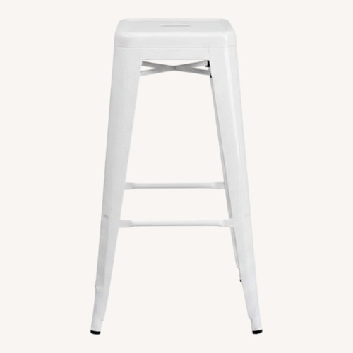 Used Home Depot Set of 4 White Metal Stools for sale on AptDeco