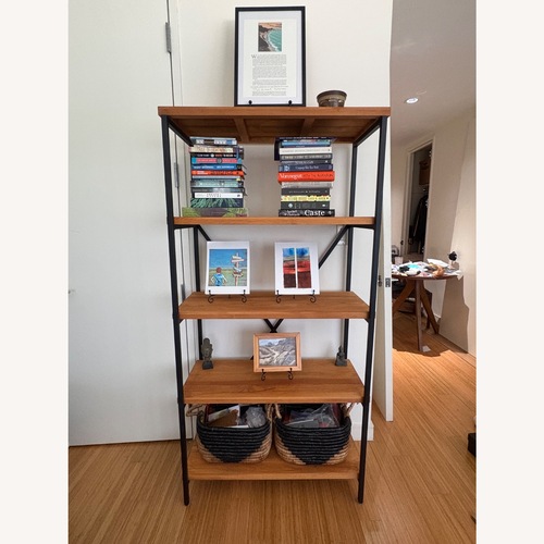 Used Natural Wood and Metal Bookcase for sale on AptDeco