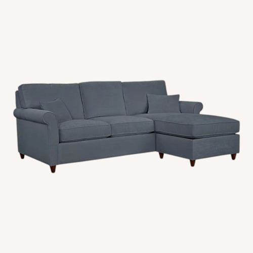 Used Macy’s Dark Gray Sofa with Storage Ottoman for sale on AptDeco