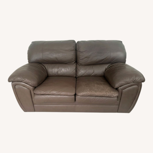 Used Dark Brown Leather 2 Seater Sofa for sale on AptDeco