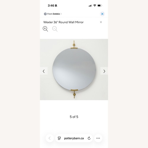 Used Pottery Barn Wexler 36” Round Wall Mirror for sale on AptDeco