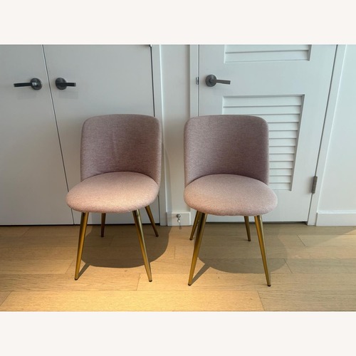 Used West Elm Lila Pink Fabric Accent Chair for sale on AptDeco