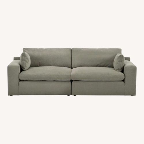 Used Ashley Light Gray 2 Piece Deep Seater Sectional for sale on AptDeco