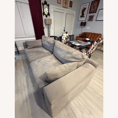 Used Ashley Light Gray 2 Piece Deep Seater Sectional for sale on AptDeco