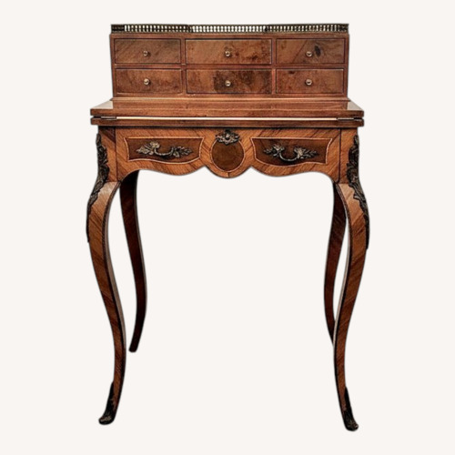 Used Vintage/Antique Dark Brown Wood Desk for sale on AptDeco
