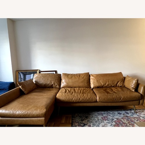 Used Albany Park Light Brown 2 Piece Sectional for sale on AptDeco