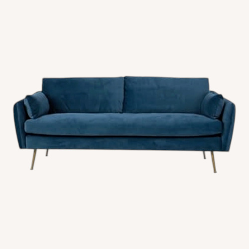 Used Albany Park Blue Velvet 3+ Seater Sofa for sale on AptDeco
