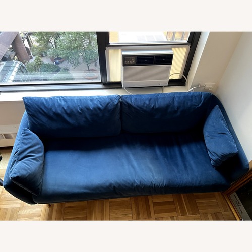 Used Albany Park Blue Velvet 3+ Seater Sofa for sale on AptDeco