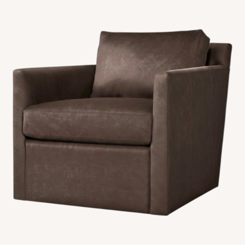 Used Restoration Hardware Leather Chair/Ottoman for sale on AptDeco
