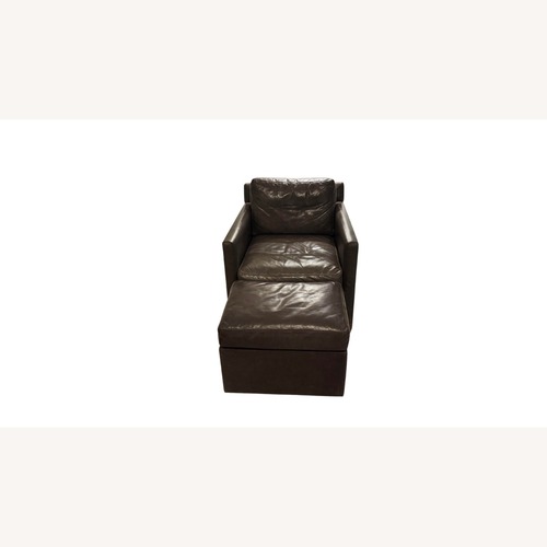 Used Restoration Hardware Leather Chair/Ottoman for sale on AptDeco