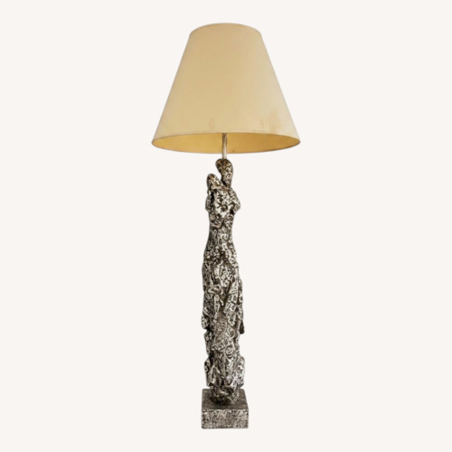 Used Light Gray Metal Floor Lamp for sale on AptDeco
