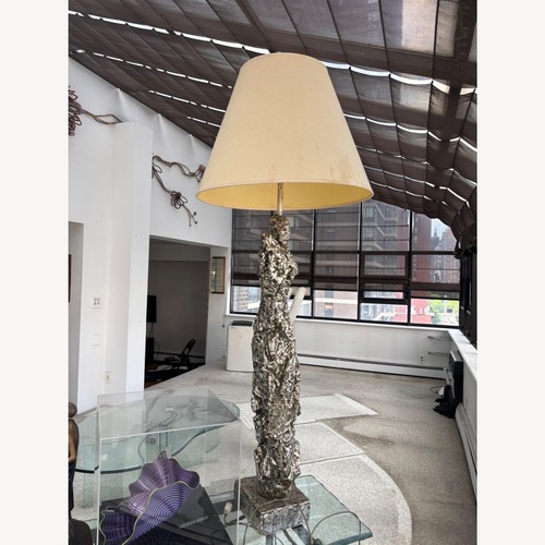 Used Light Gray Metal Floor Lamp for sale on AptDeco