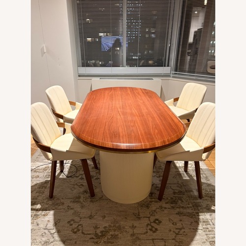 Used Wayfair 71" Mid-Century Oval Dining Table for 6 for sale on AptDeco