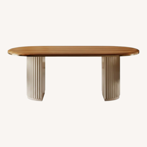 Used Wayfair 71" Mid-Century Oval Dining Table for 6 for sale on AptDeco