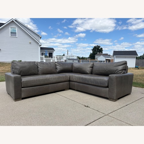 Used Restoration Hardware Leather Maxwell Sectional for sale on AptDeco