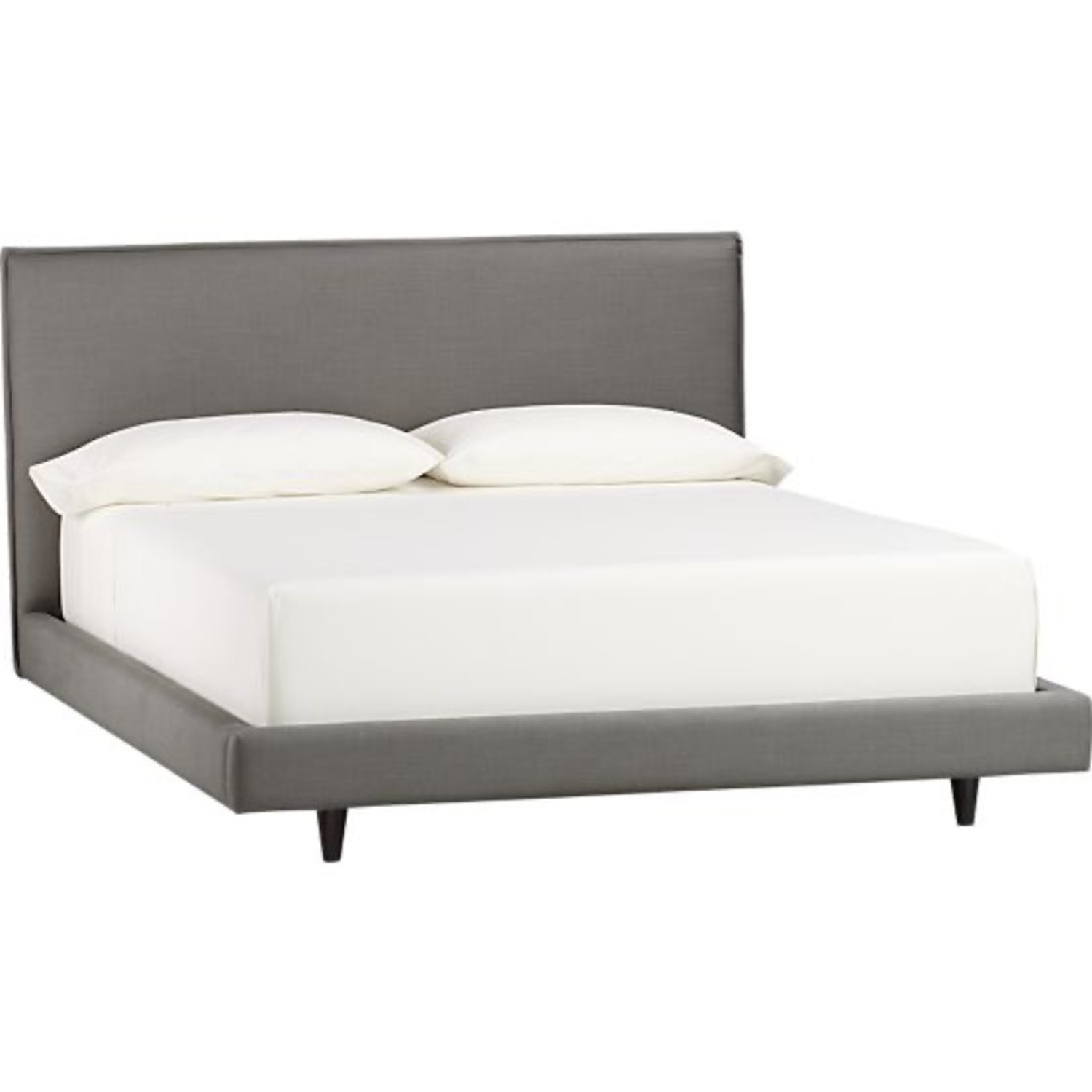 Crate & Barrel Merrick Light Gray Fabric King Beds - image-1