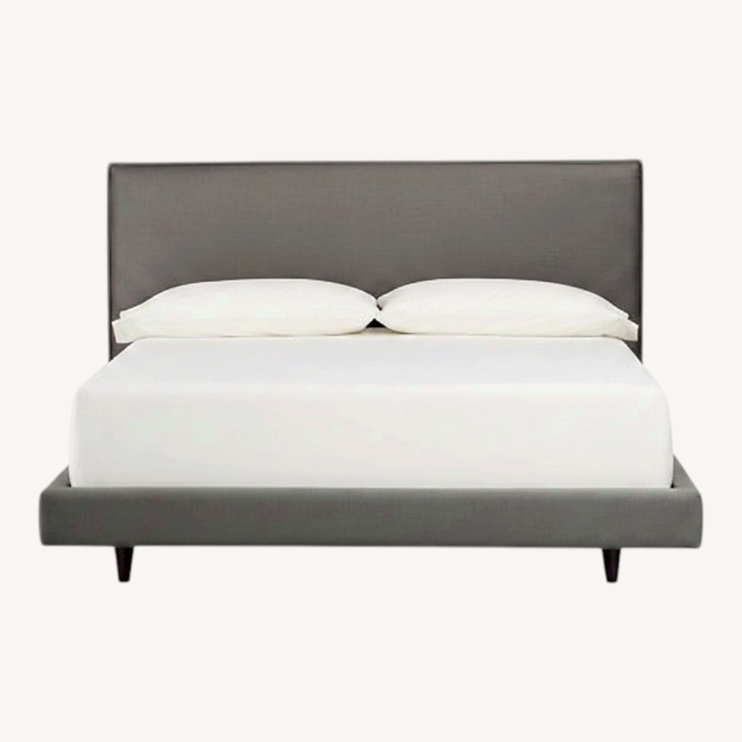 Crate & Barrel Merrick Light Gray Fabric King Beds - image-0