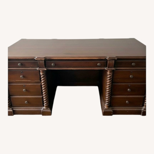 Used Solid Oak Executive Desk for sale on AptDeco