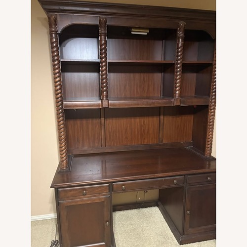 Used Dark Brown Wood Desk for sale on AptDeco