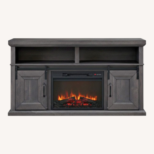 Used Light Gray Wood Media Storage for sale on AptDeco
