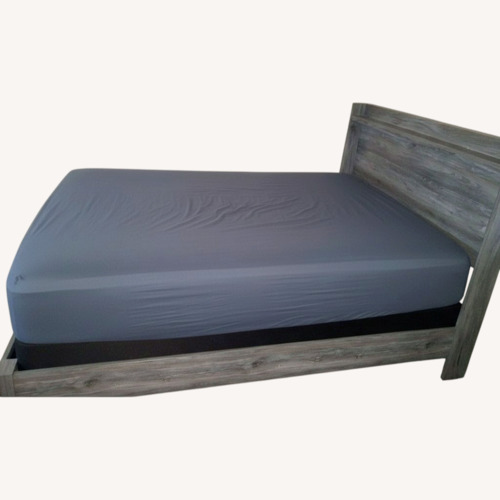 Used Vintage/Antique Finds White Fabric Queen Bed for sale on AptDeco