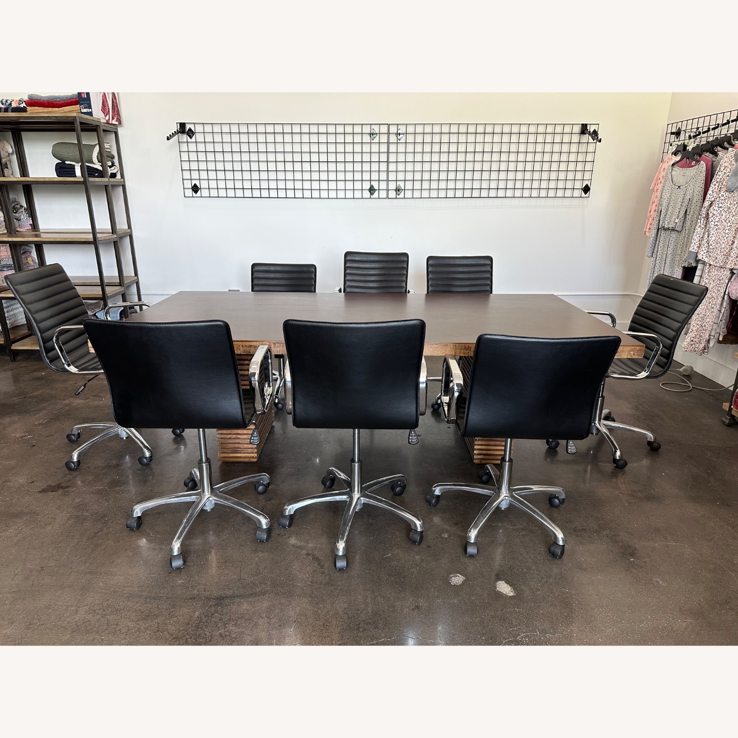 Crate & Barrel Ripple Black Leather Office Chair - image-6