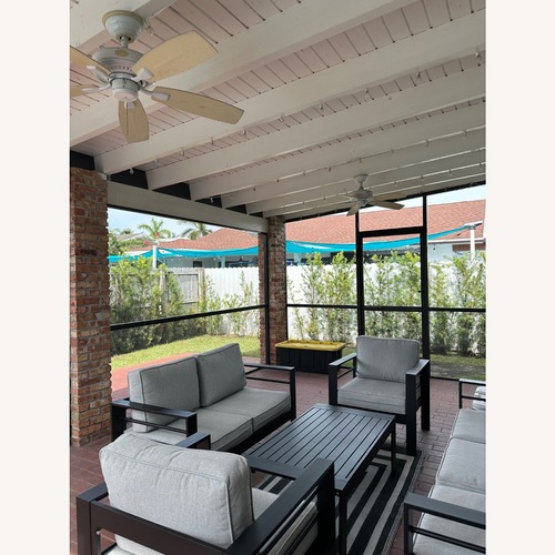 Used Light Gray Metal Patio Furniture for sale on AptDeco