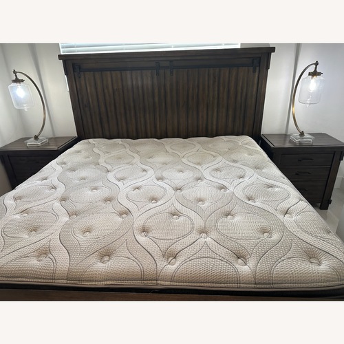 Used Ashley Furniture Lakeleigh Dark Brown Wood King Bed for sale on AptDeco