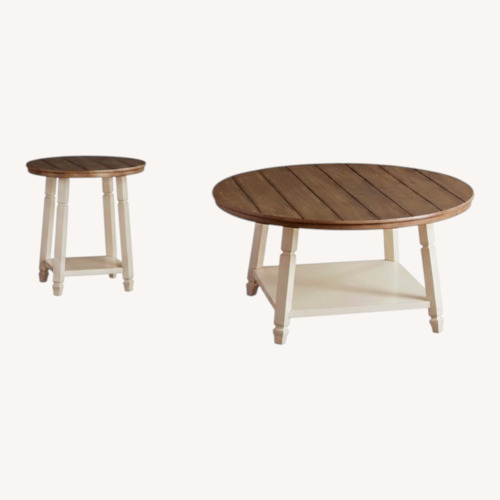 Used Ashley Furniture Light Brown Wood Coffee Table for sale on AptDeco