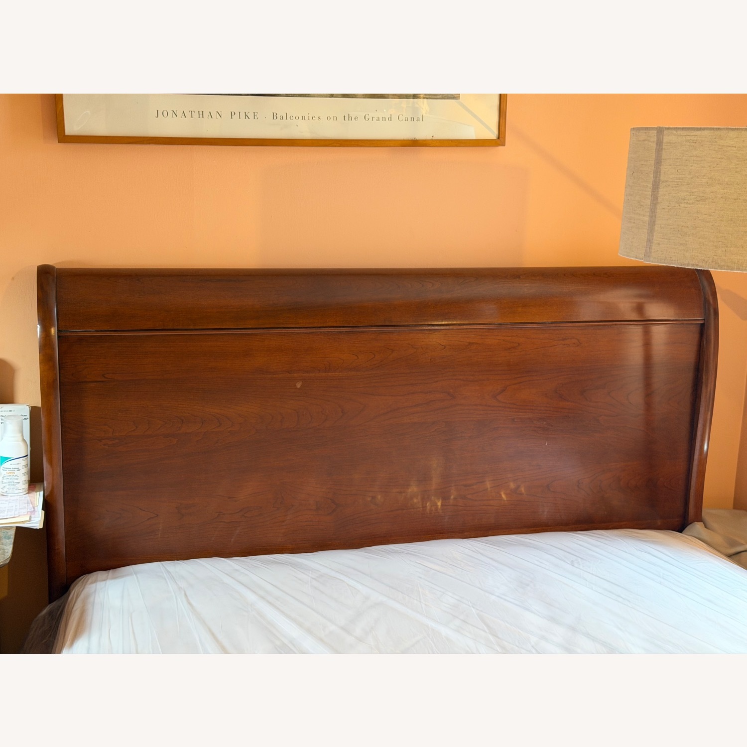 Stickley  Antique Finds Dark Brown Wood Queen Bed - image-5