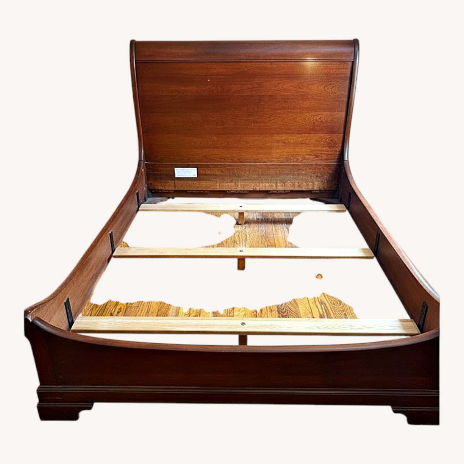 Stickley  Antique Finds Dark Brown Wood Queen Bed - image-10