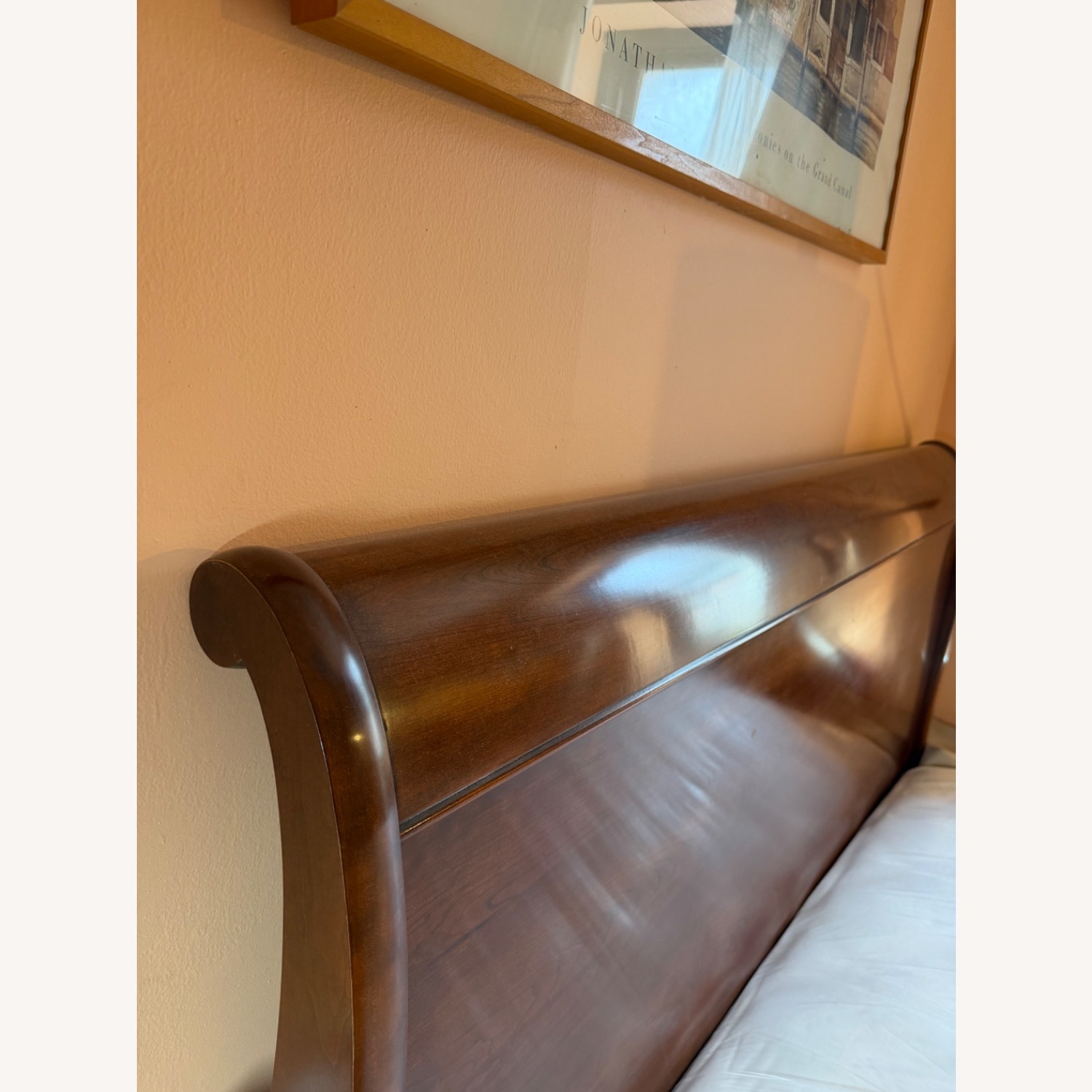 Stickley  Antique Finds Dark Brown Wood Queen Bed - image-8