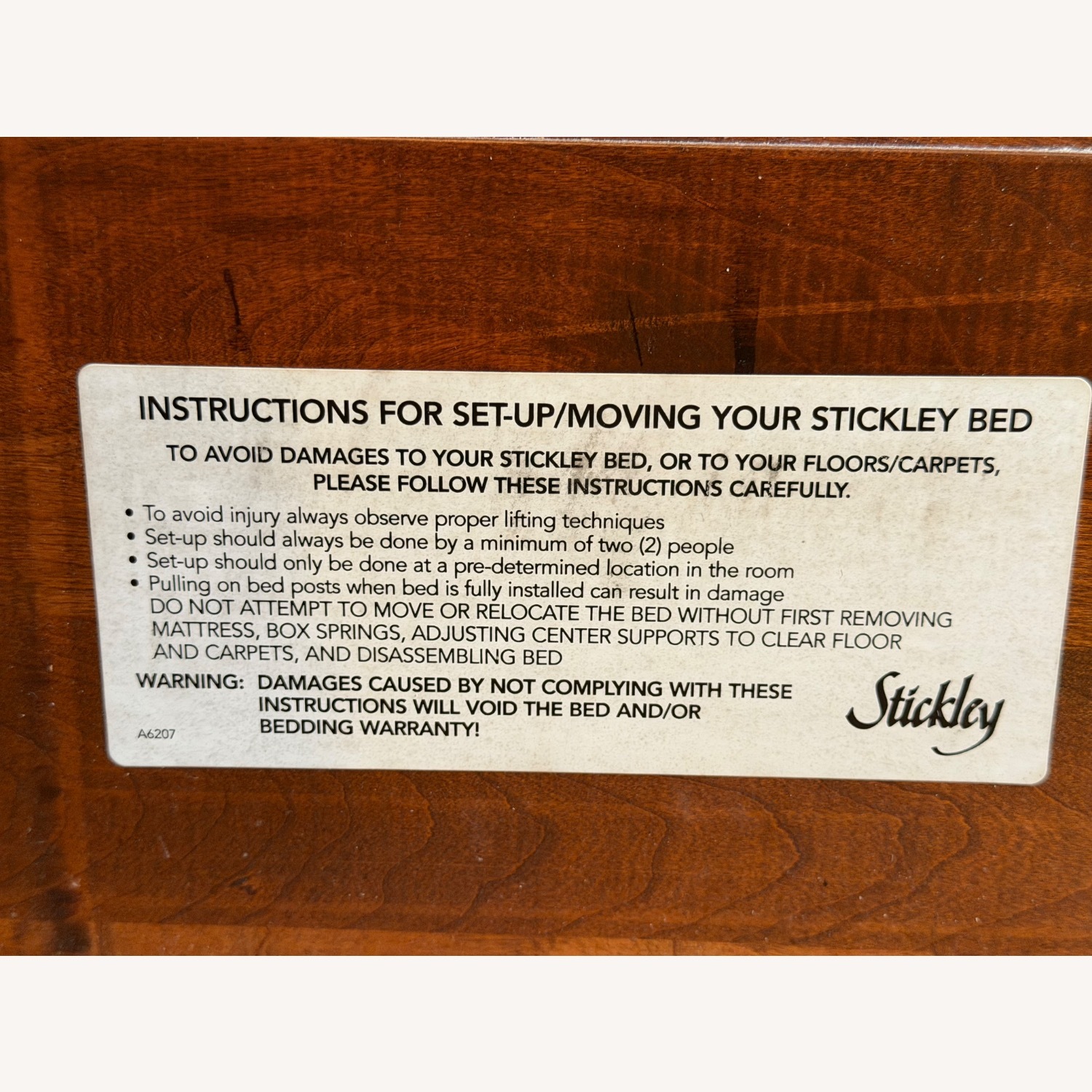 Stickley  Antique Finds Dark Brown Wood Queen Bed - image-6