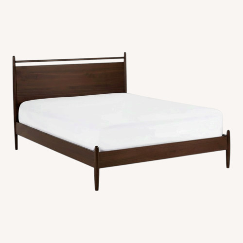 Used Article Lenia Dark Brown Wood Queen Bed for sale on AptDeco