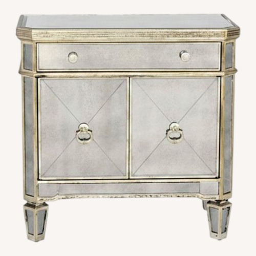 Used Z Gallerie Silver Mirrored Glass Nightstand for sale on AptDeco