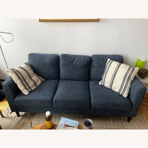 Used Blue mid-century modern couch (72") for sale on AptDeco