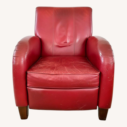 Used Deep Red Leather Armchair for sale on AptDeco
