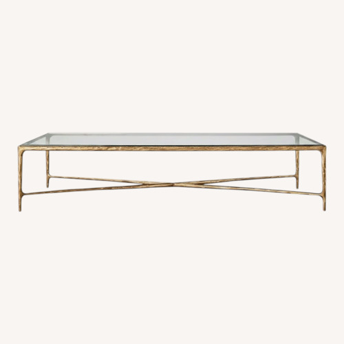 Used Restoration Hardware Thaddeus Glass Rectangular Coffee Table for sale on AptDeco