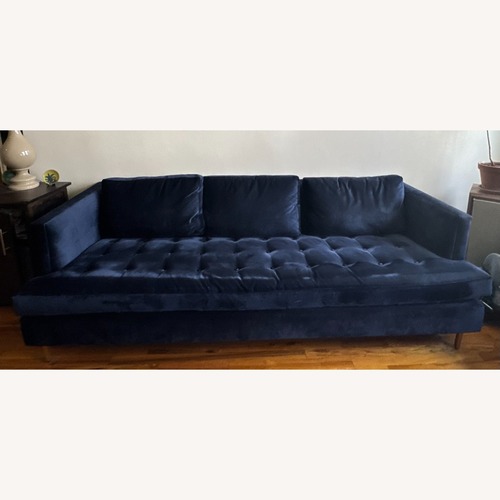 Used ABC Carpet & Home Boutique Blue Velvet 3 Seater Sofa for sale on AptDeco