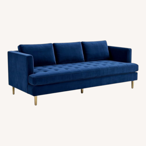 Used ABC Carpet & Home Boutique Blue Velvet 3 Seater Sofa for sale on AptDeco
