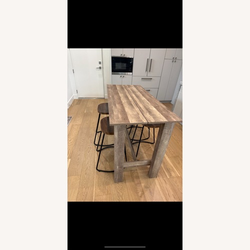 Used Light Brown Wood Kitchen Island for sale on AptDeco