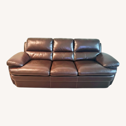 Used Ashley Furniture Dark Brown Leather 2 Seater Sofa for sale on AptDeco