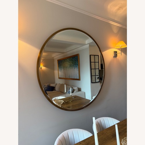 Used Large Round Mounted Mirror for sale on AptDeco