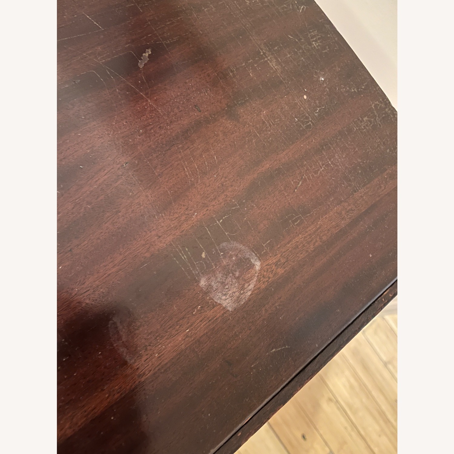 Antique Drop-Leaf Wood Table - image-5