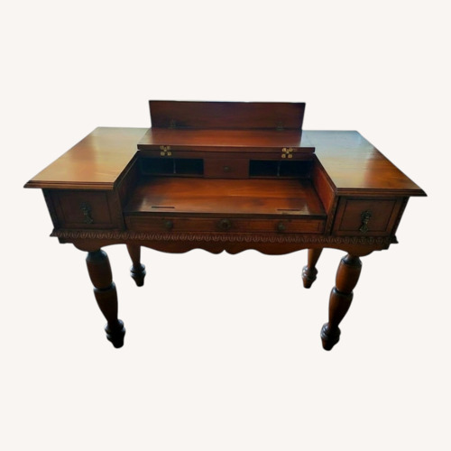 Used Vintage/Antique Dark Brown Wood Desk for sale on AptDeco